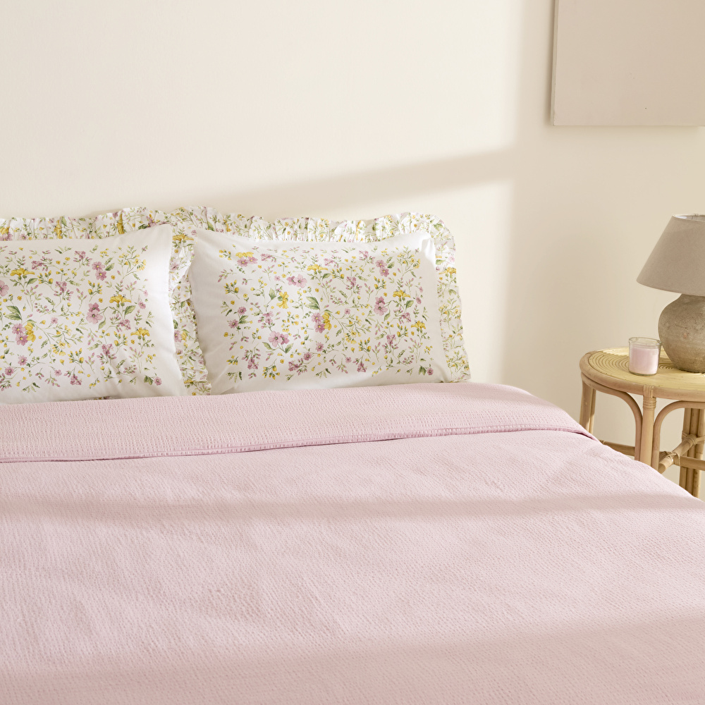 Karaca Home Dorian %100 Pamuk Muslin Çift Kişilik Nevresim Takımı Pudra (Premium Serisi 90) - 2