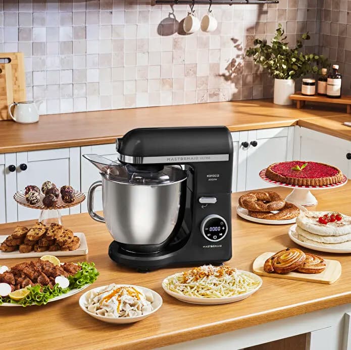 Karaca Mastermaid Chef Ultra D2000W Dijital Ekranlı Hamur Yoğurma Makinesi Black 7L