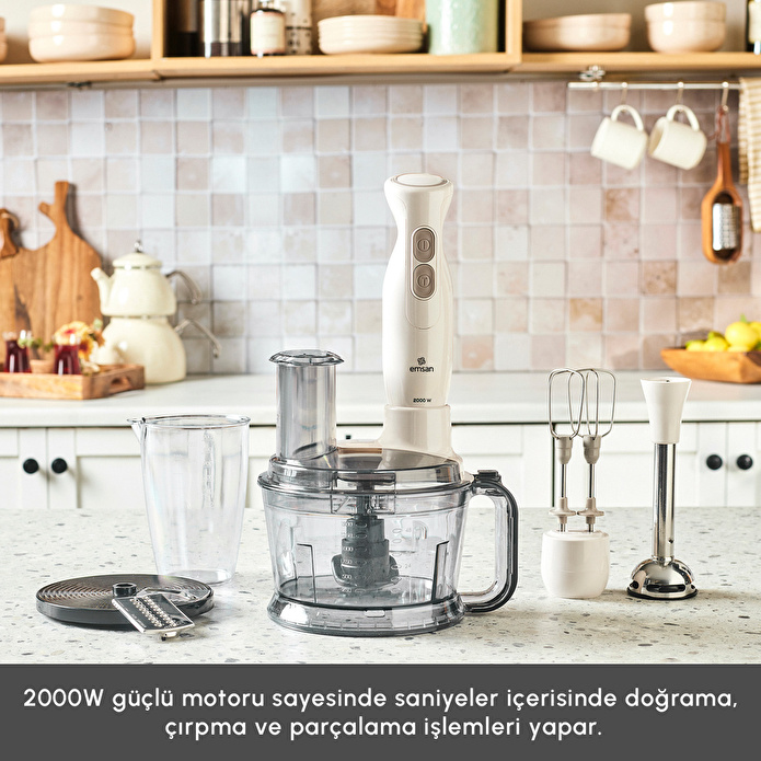 Emsan Pro Multimax 6 in 1 Çok Amaçlı Mutfak Robotu İconic Beige - 3