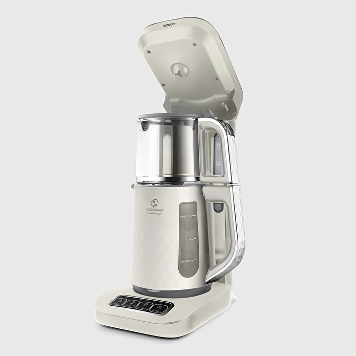 Karaca Çaysever Robotea Pro Quartz 4 in 1 Konuşan Çay Makinesi Creamy - 4