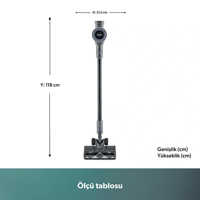 Homend Dustrider 1271H 160W Şarjlı Dikey Süpürge 12 KPA - 2