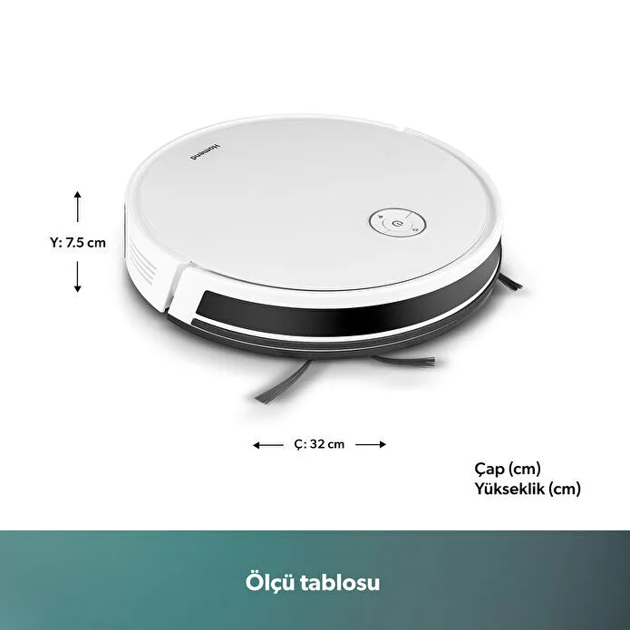 Homend Alex 1288h Moplu ve Akıllı Robot Süpürge Gyroscope Beyaz - 2