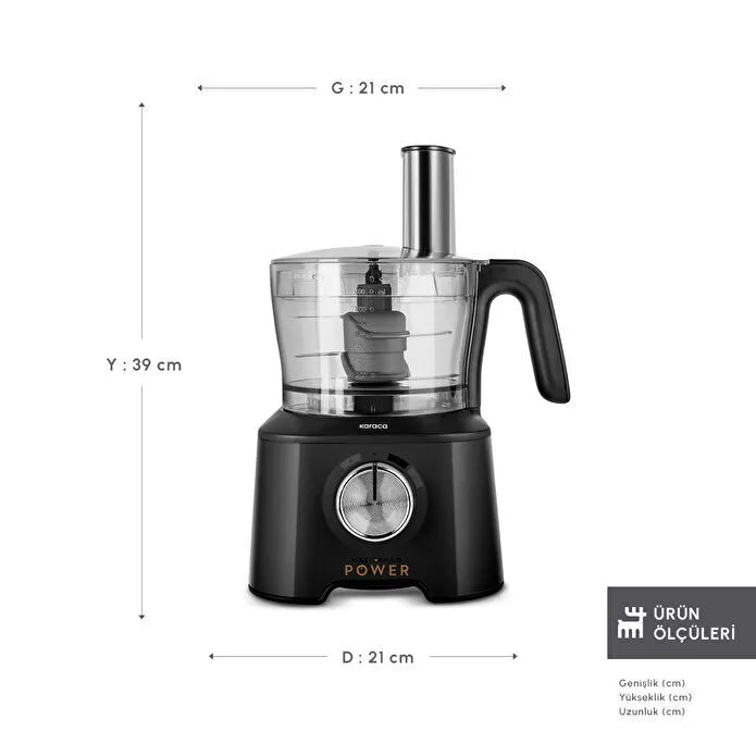 Karaca Mastermaid Power Multifunctional 10 in 1 Mutfak Robotu 2000W Black - 2