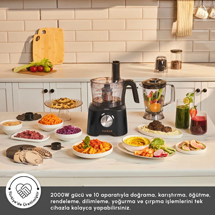 Karaca Mastermaid Power Multifunctional 10 in 1 Mutfak Robotu 2000W Black - 3