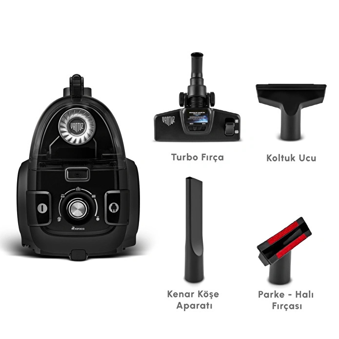 Karaca Vantuz High Force F2 Matte Black Silver Elektrikli Süpürge - 3