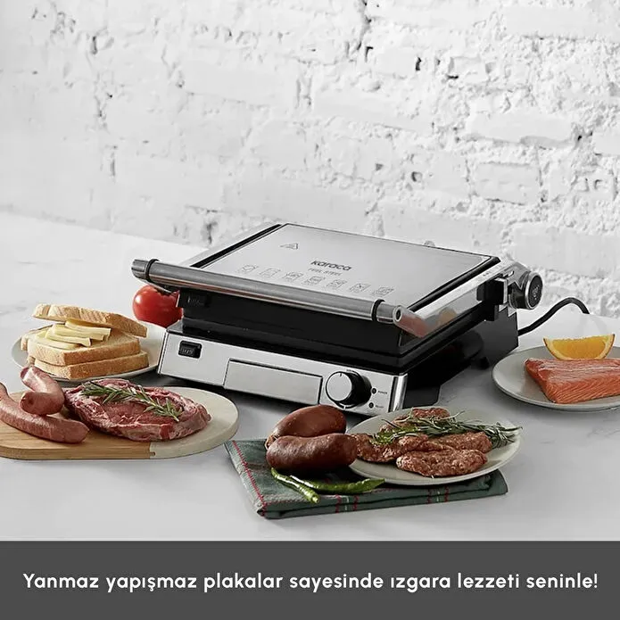 Karaca Biogranit 6 Dilim Kapasiteli Paslanmaz Çelik Izgara ve Tost Makinesi Inox 2000W - 3