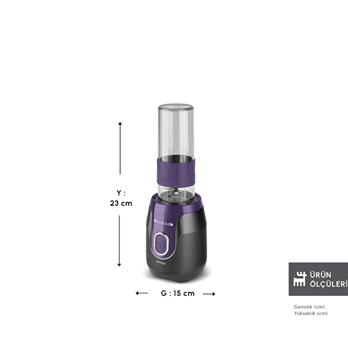 Karaca Blendfit Go Personal Kişisel Smoothie Blender Black Purple - 2
