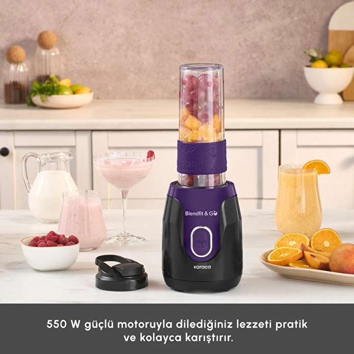 Karaca Blendfit Go Personal Kişisel Smoothie Blender Black Purple - 3