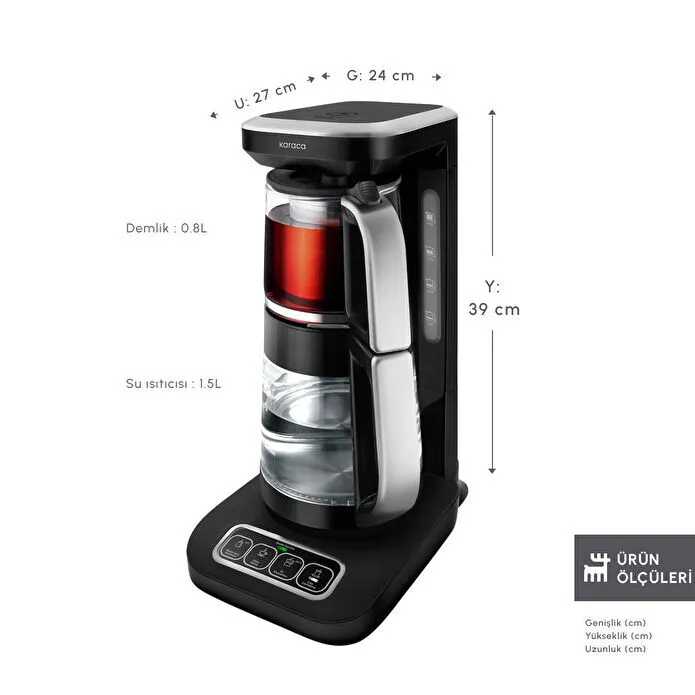 Karaca Çaysever Robotea Pro Connect 4 in 1 Konuşan Cam Çay Makinesi Silver - 2