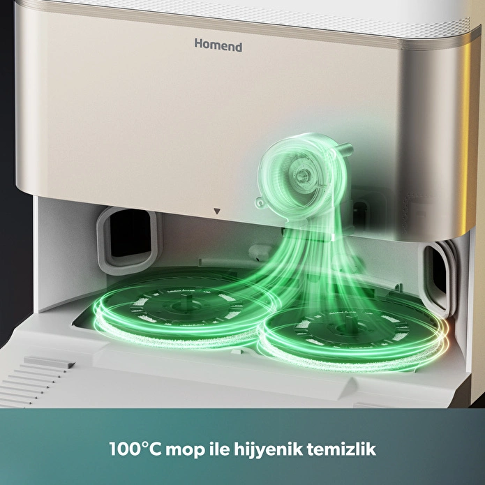 Homend Alex 50 Pro Ulticlean AI Destekli Akıllı Robot Süpürge 28000 Pa Emiş Güçlü Beyaz - 4